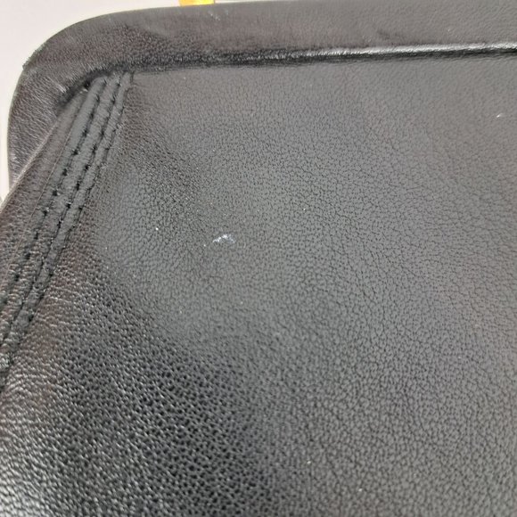 Liz Claiborne Leather Co Black Snap Crossbody Clutch Satchel Shape - Picture 14 of 16